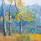 kromme berken 100 x 100 acrylverf op doek