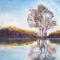 boomweerspiegeling 75 x 115 acrylverf op doek