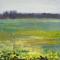 geel grasland 40 x 40 acrylverf op doek