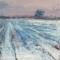 winterakker  40 x 40  acrylverf op doek