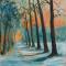 
winter oranje 100 x 100 acrylverf op doek