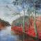 
Rode oever 100 x 100 acrylverf op doek