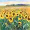 
Zonnebloemen 120 x 100 olieverf op doek